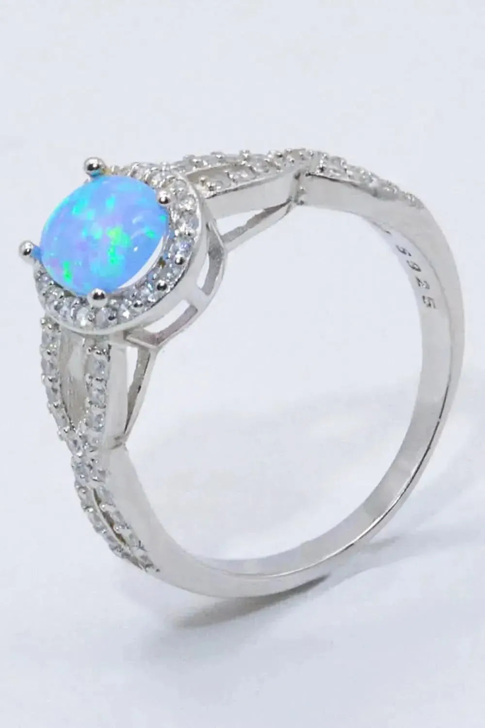 925 Sterling Silver Opal Halo Ring - Bad Moms Club