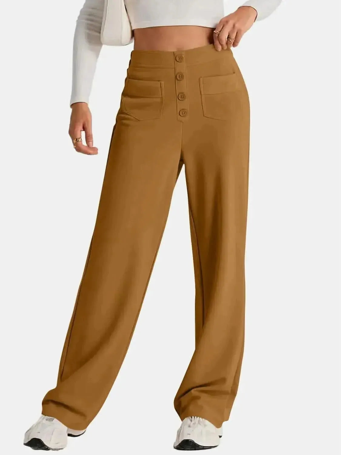 High Waist Wide Leg Pants - Bad Moms Club