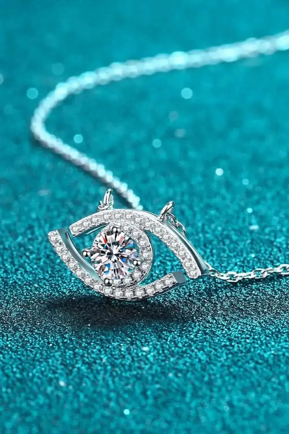 Moissanite Evil Eye Pendant 925 Sterling Silver Necklace - Bad Moms Club
