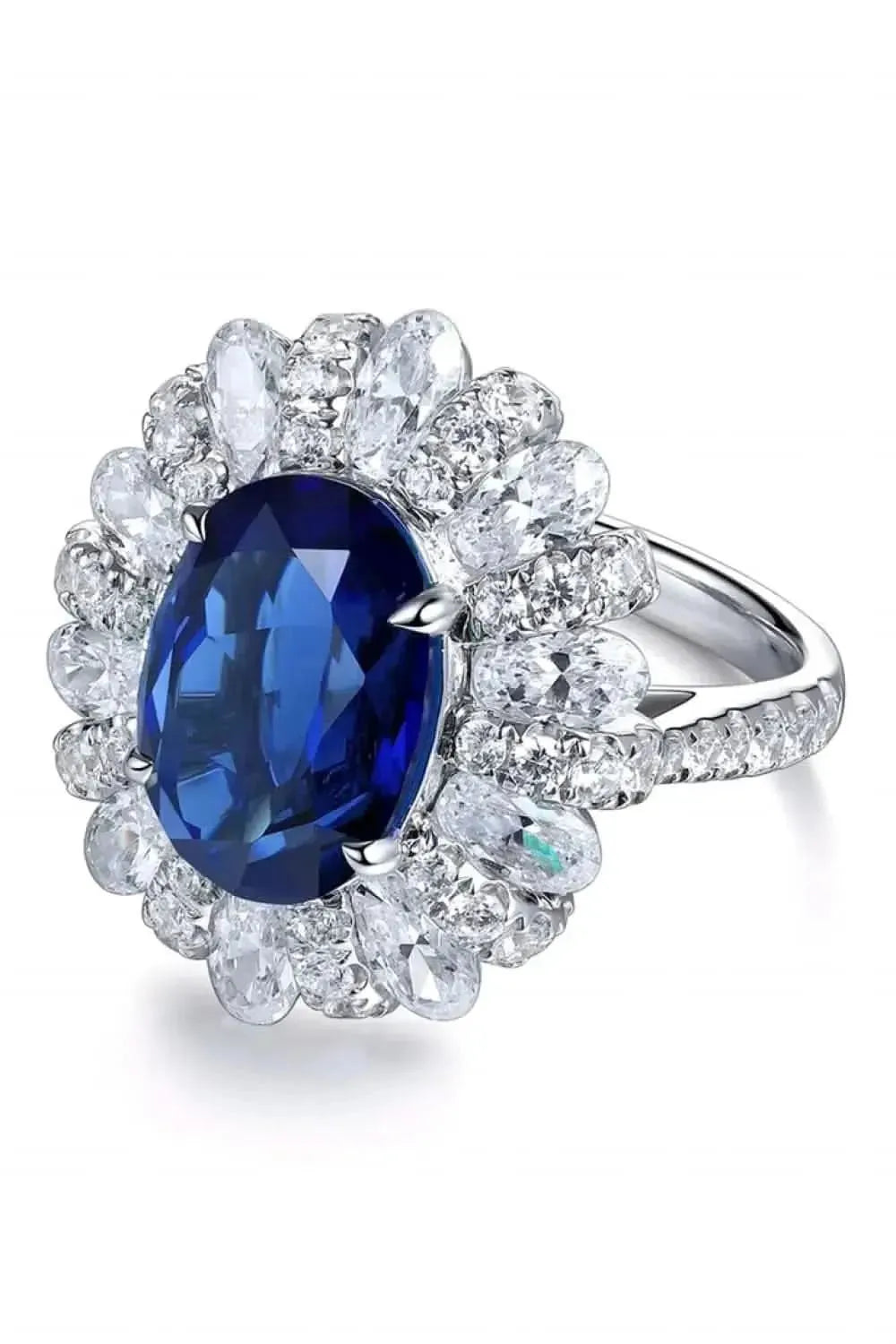 5 Carat Lab-Grown Sapphire Flower Shape Ring - Bad Moms Club