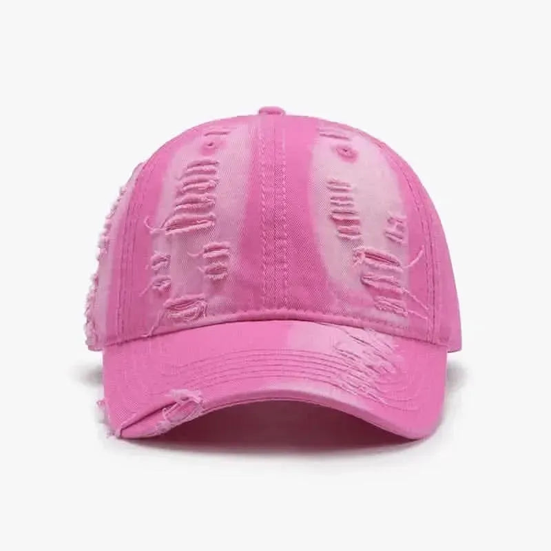 Distressed Adjustable Cotton Baseball Cap - Bad Moms Club