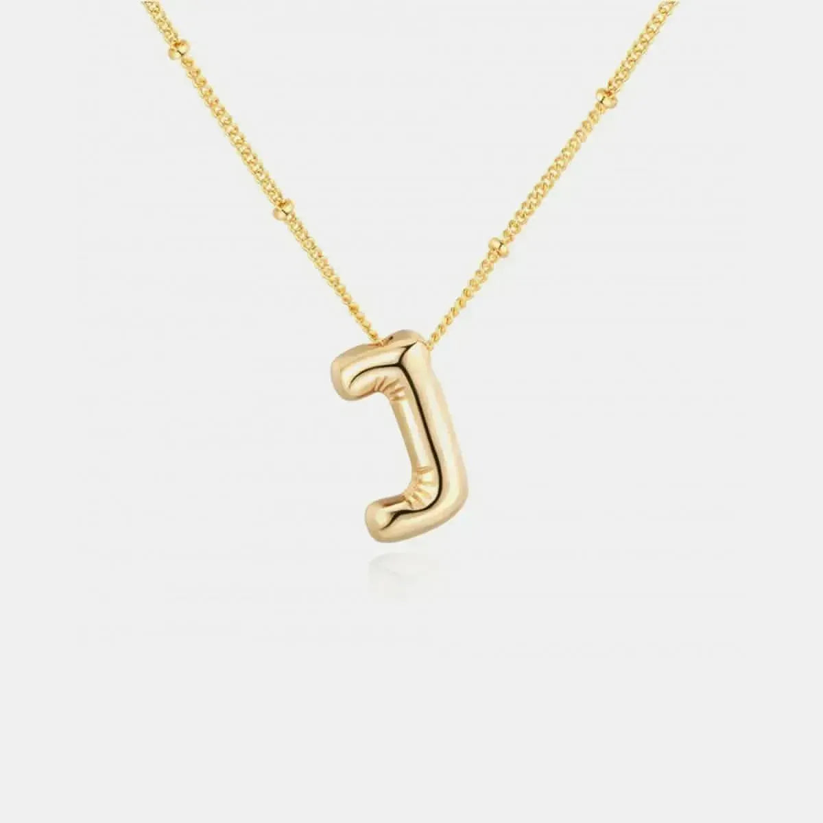 Gold-Plated Bubble Initial Necklace - Bad Moms Club