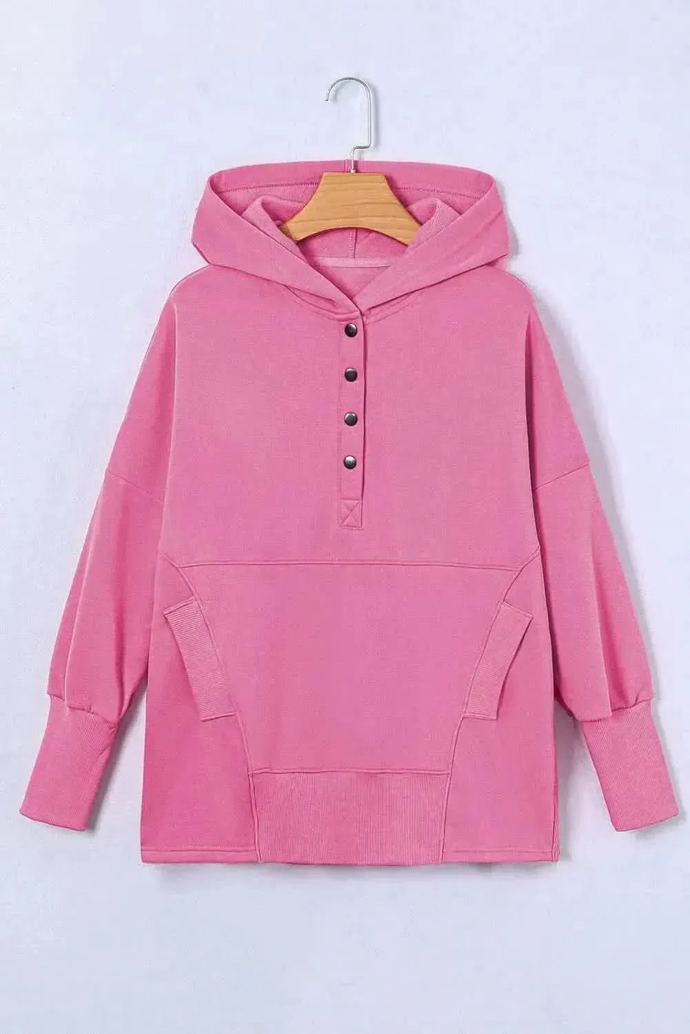 Quarter-Snap Dropped Shoulder Hoodie - Bad Moms Club