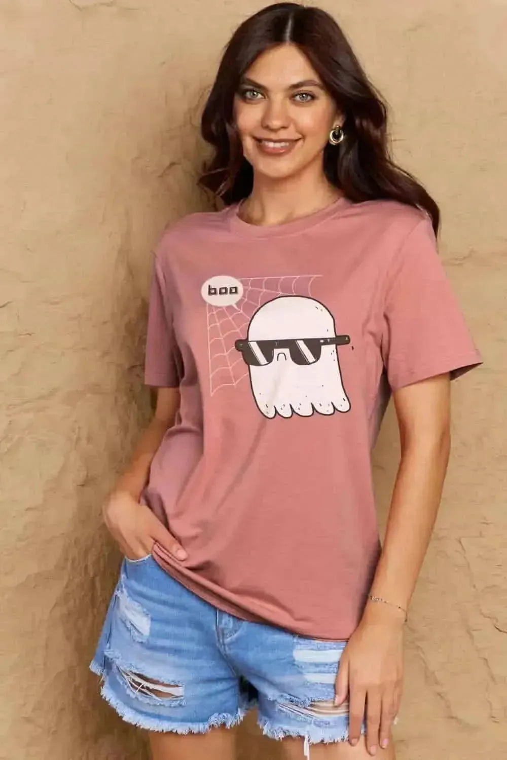 Simply Love Full Size BOO Graphic Cotton T-Shirt - Bad Moms Club