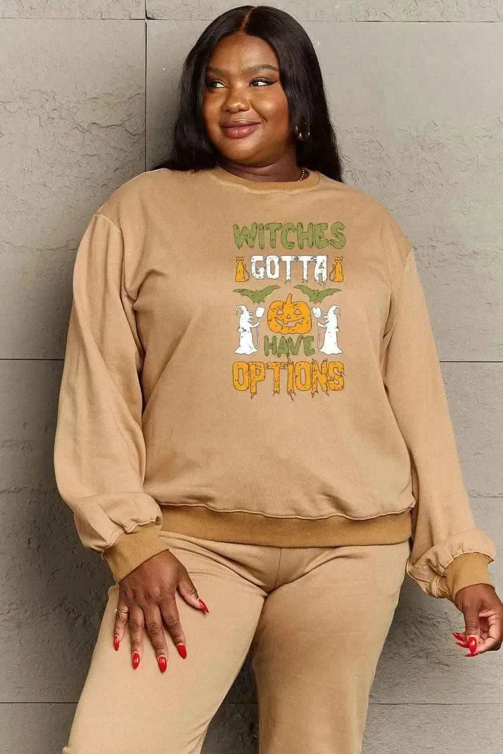 Simply Love Full Size Graphic Drop Shoulder Sweatshirt - Bad Moms Club