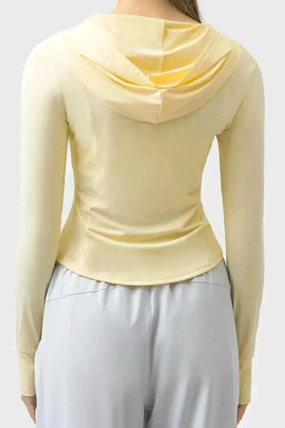 Pocketed Zip Up Hooded Long Sleeve Active Outerwear - Bad Moms Club