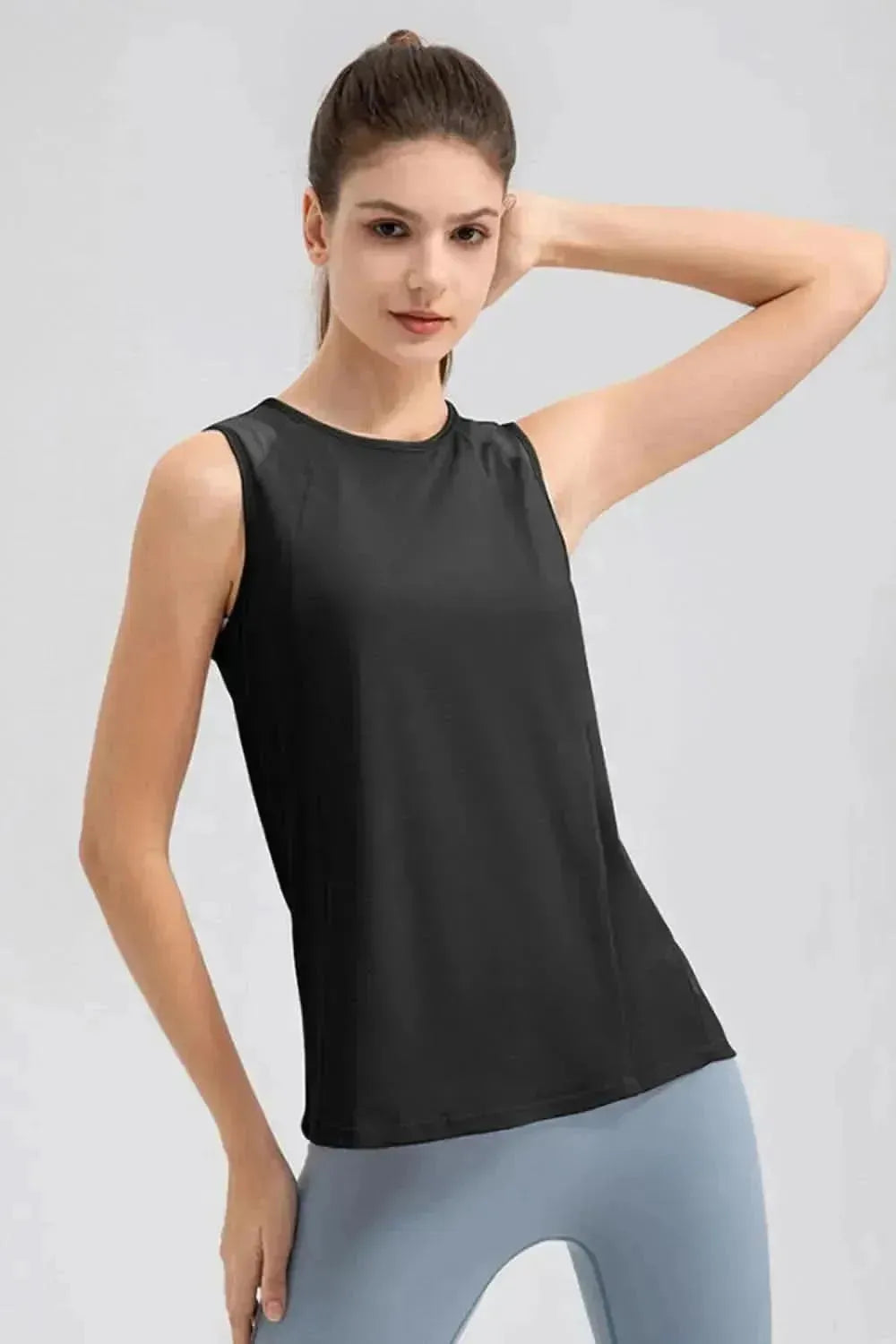 Round Neck Wide strap Active Tank - Bad Moms Club