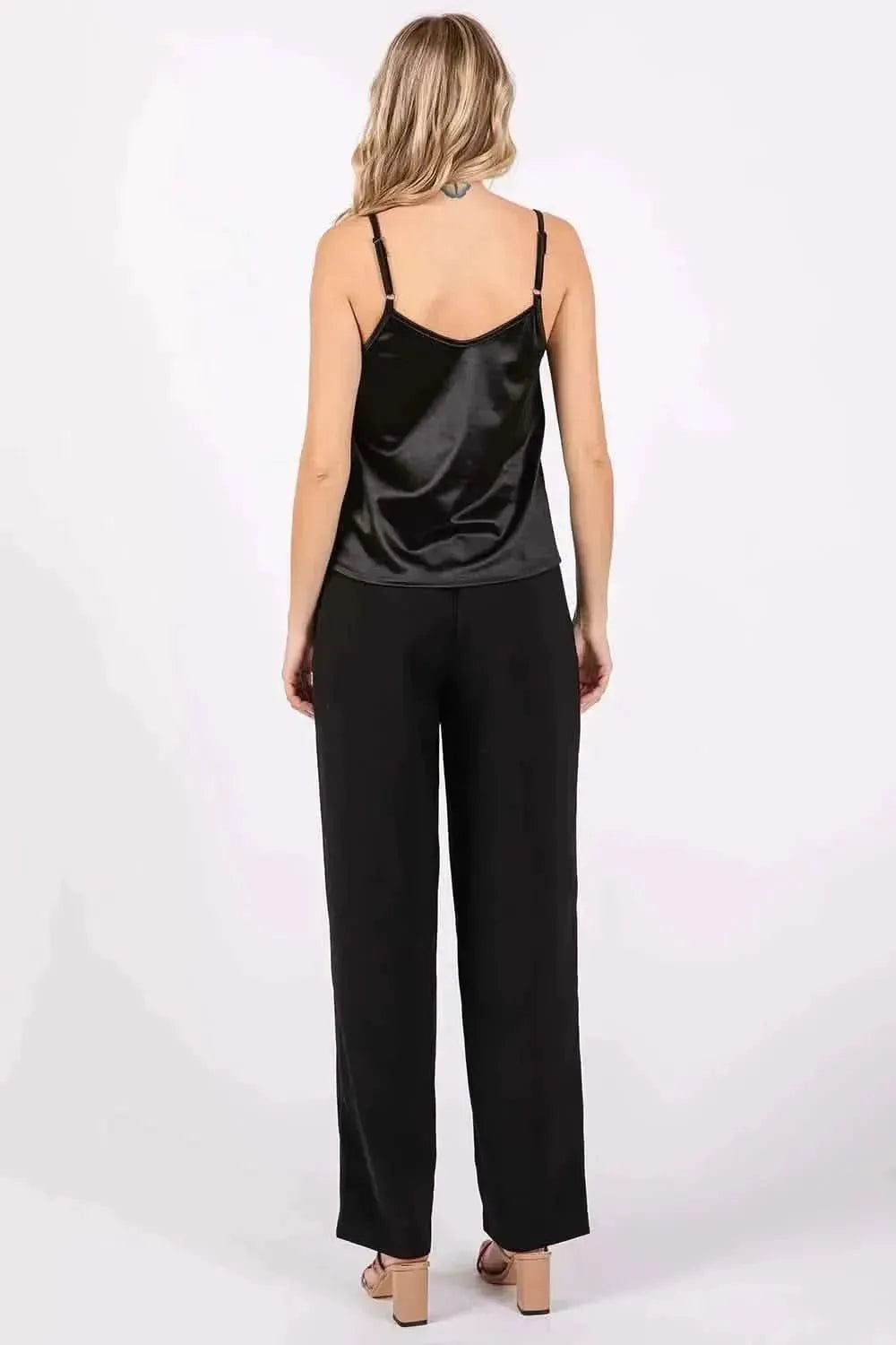 GeeGee High-Waisted Pleated Pants - Bad Moms Club