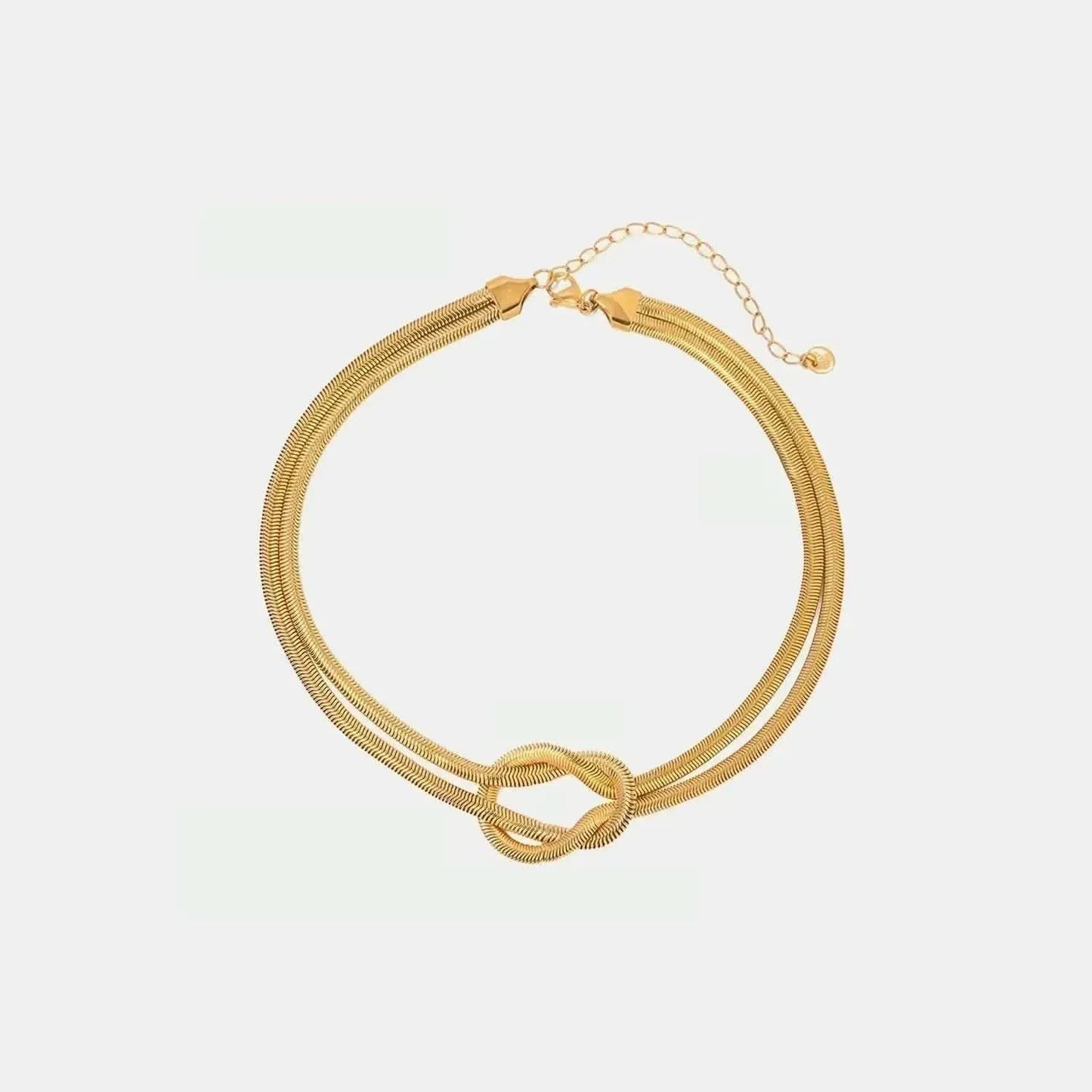 Double Layered Knot Herringbone Choker Necklace - Bad Moms Club