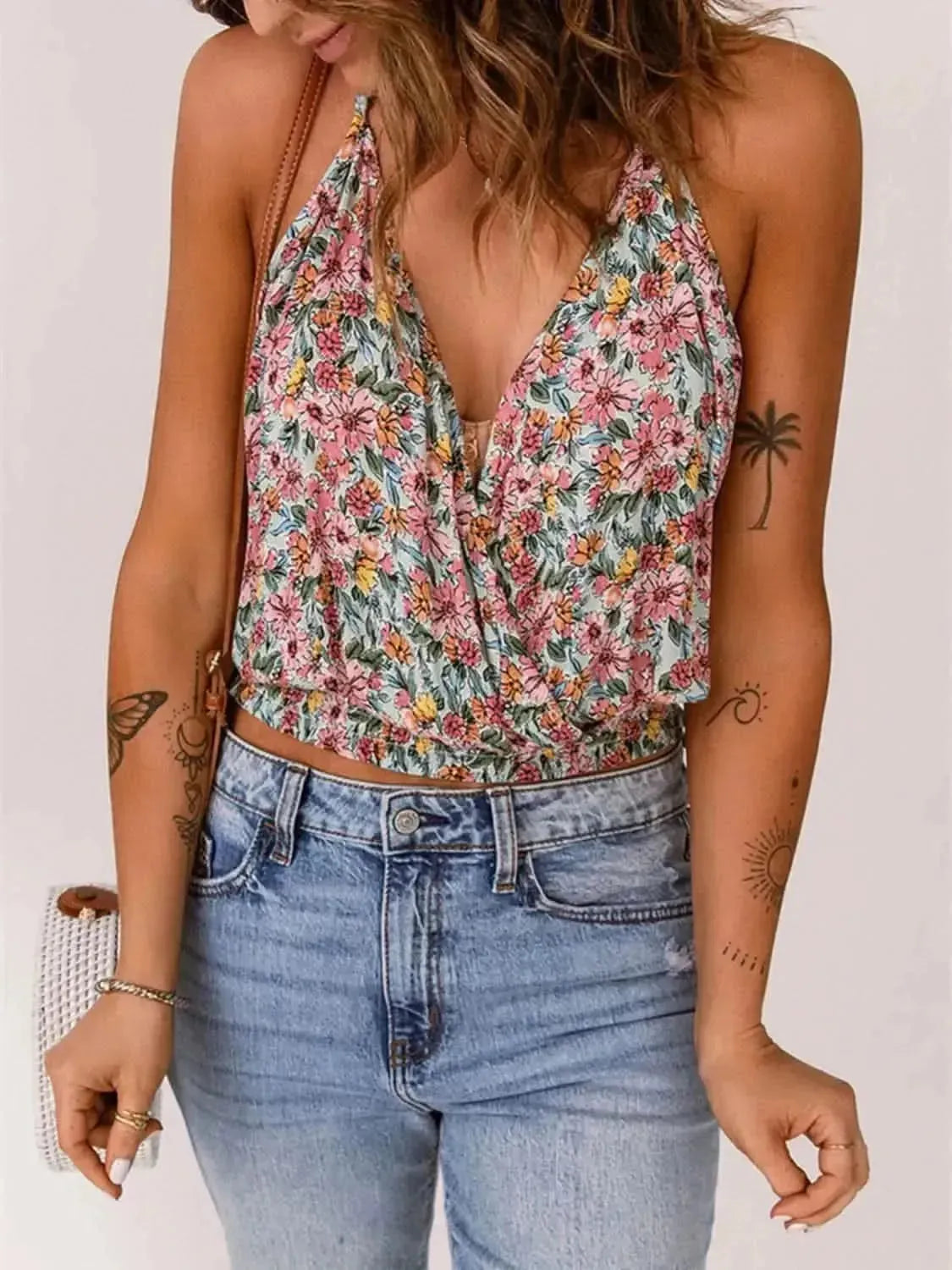 Floral Surplice Cami - Bad Moms Club