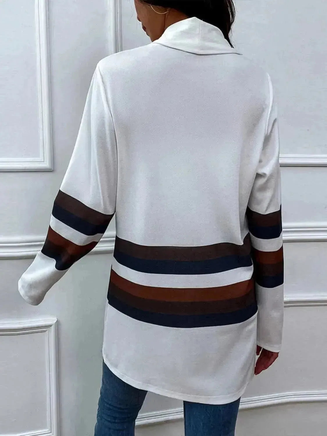 Color Block Open Front Cardigan - Bad Moms Club