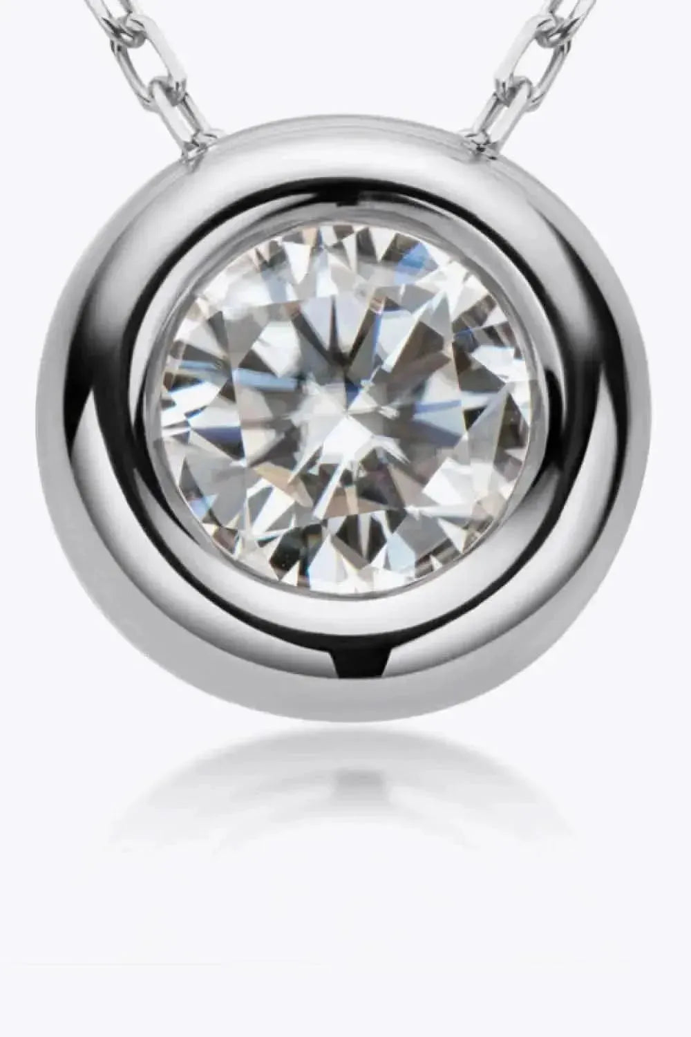 Adored 1 Carat Moissanite Pendant 925 Sterling Silver Necklace - Bad Moms Club