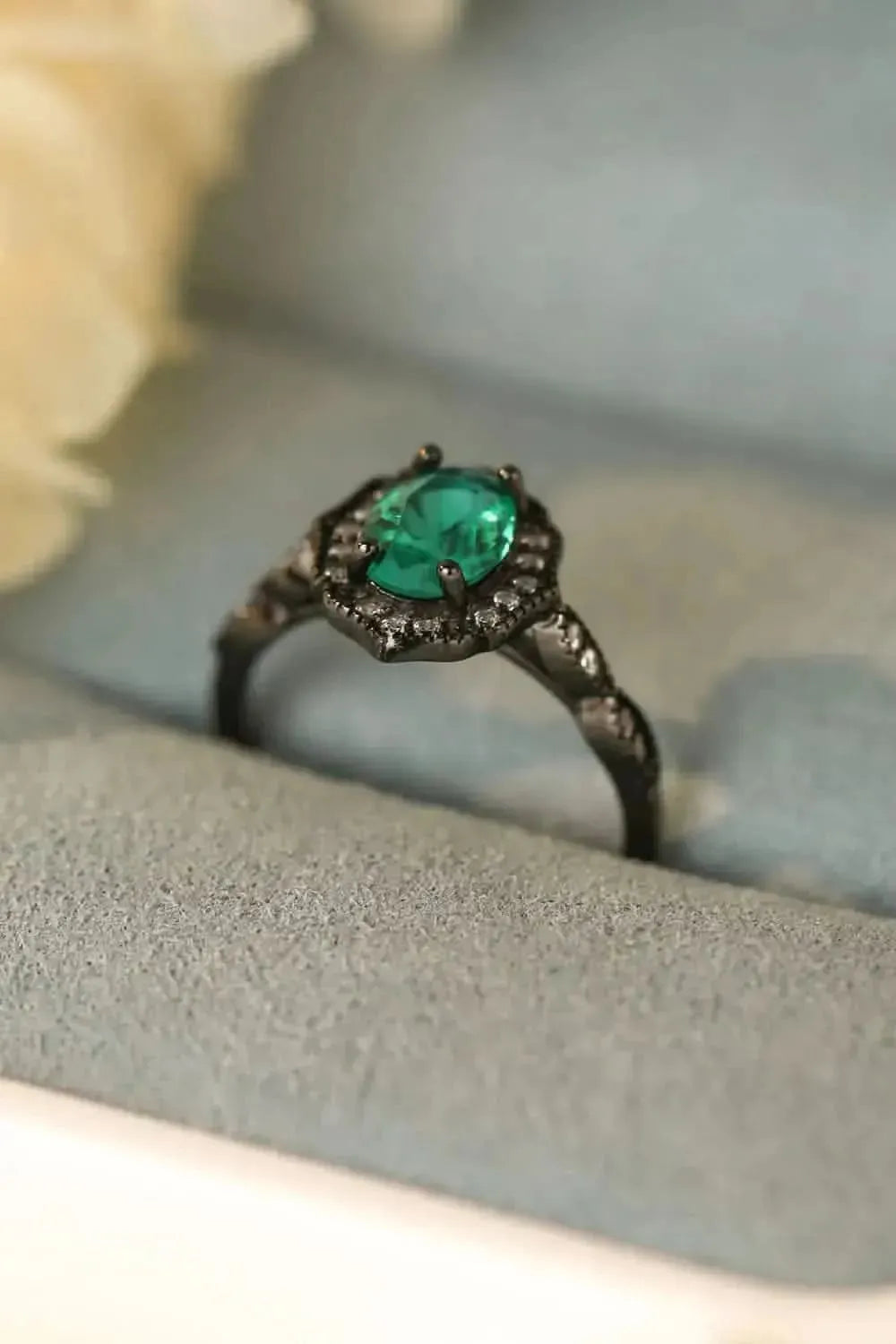 925 Sterling Silver Paraiba Blue Zircon 4-Prong Ring - Bad Moms Club