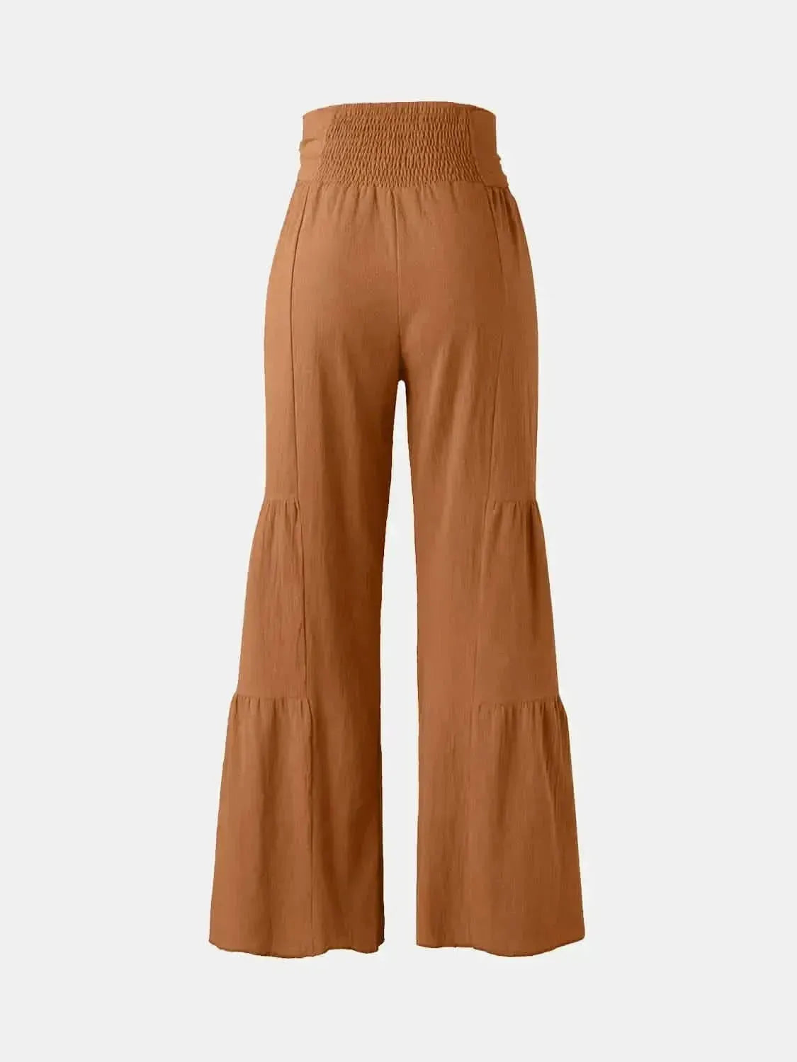 Tied Ruched Wide Leg Pants - Bad Moms Club