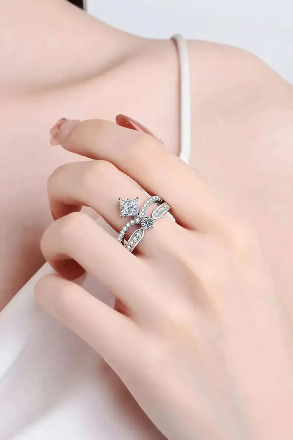925 Sterling Silver Moissanite Crown Ring - Bad Moms Club
