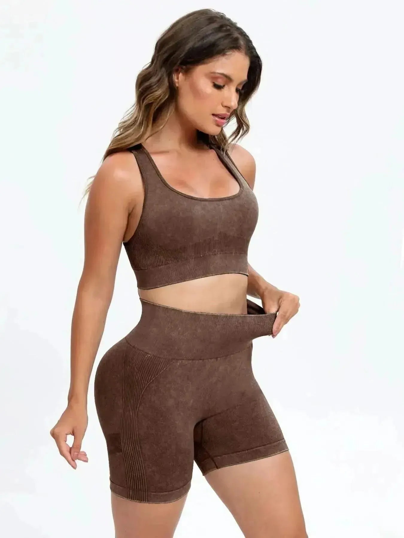Scoop Neck Wide Strap Top and Shorts Active Set - Bad Moms Club