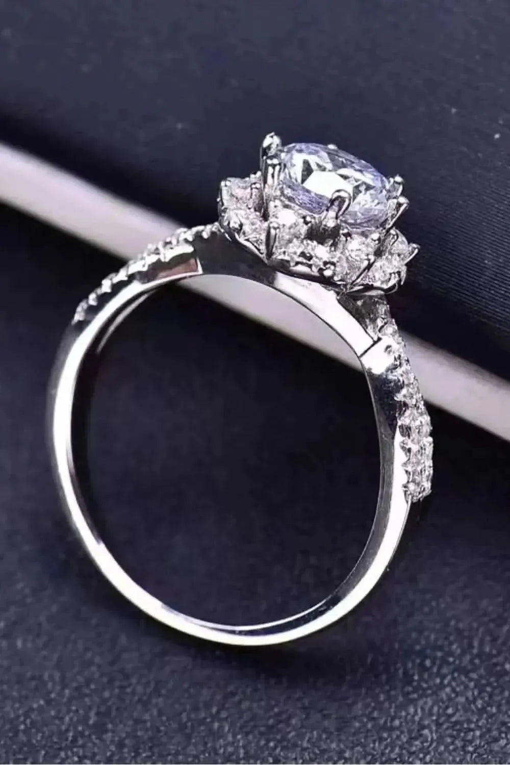 Platinum-Plated Six Prong 1 Carat Moissanite Ring - Bad Moms Club