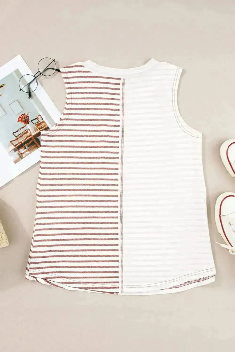 Striped Round Neck Tank - Bad Moms Club