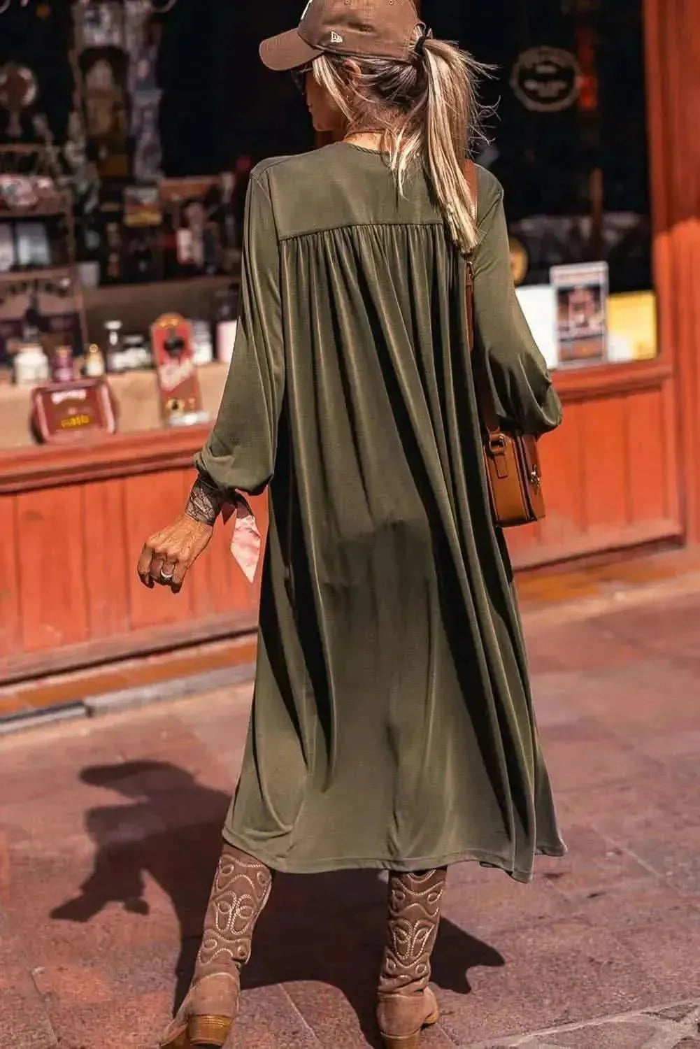 Round Neck Long Sleeve Cardigan - Bad Moms Club