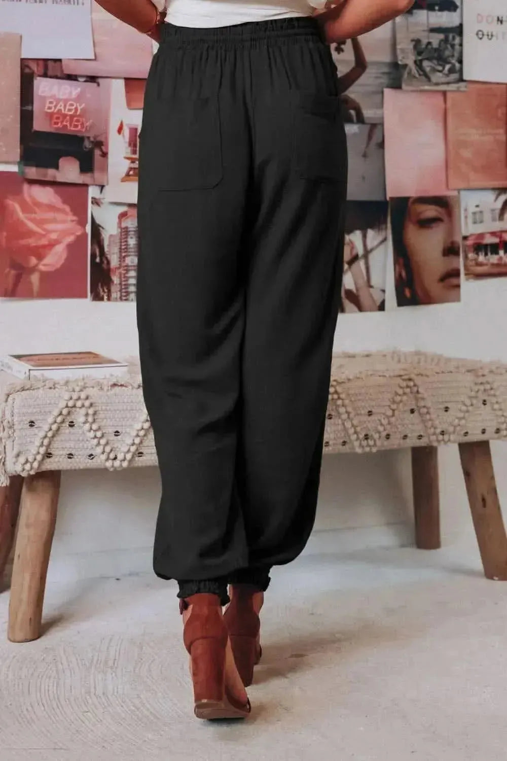 Tied Long Joggers with Pockets - Bad Moms Club