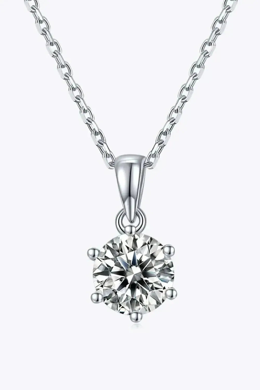 1 Carat Moissanite 925 Sterling Silver Necklace - Bad Moms Club