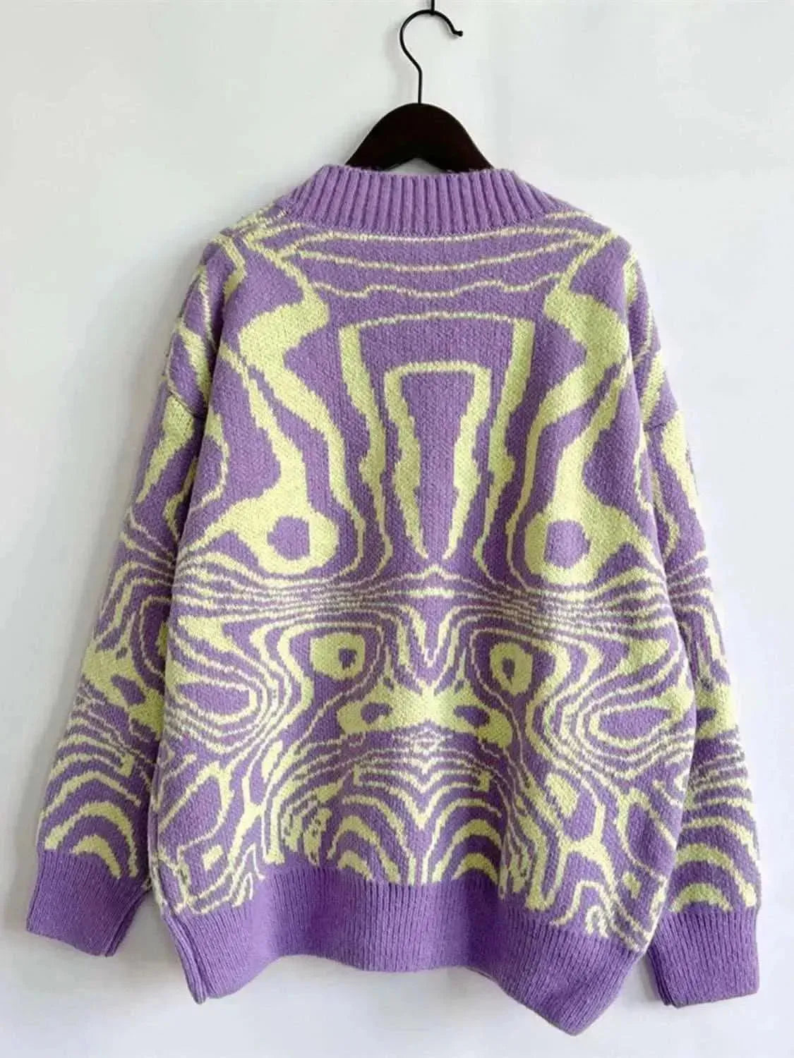 Abstract Pattern Button Down Cardigan - Bad Moms Club