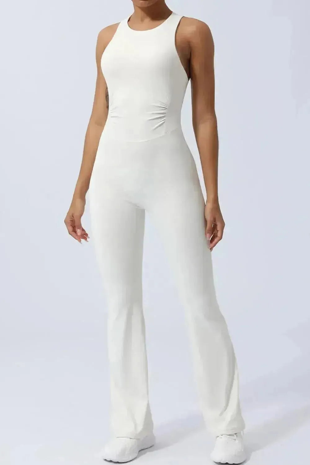 Crisscross Wide Strap Sleeveless Jumpsuit - Bad Moms Club