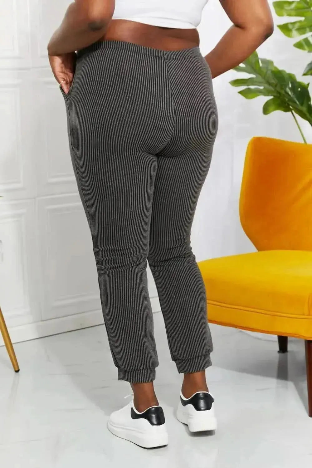 Blumin Apparel Full Size Easy Living Ribbed Joggers - Bad Moms Club