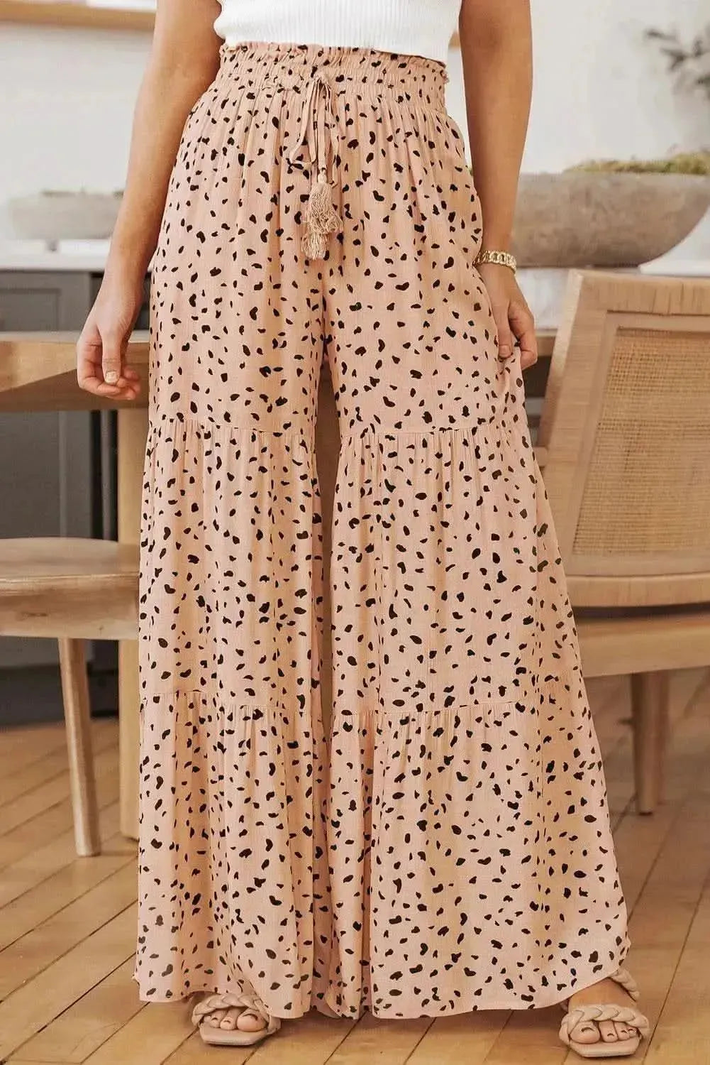 Printed Wide Tiered Pants - Bad Moms Club