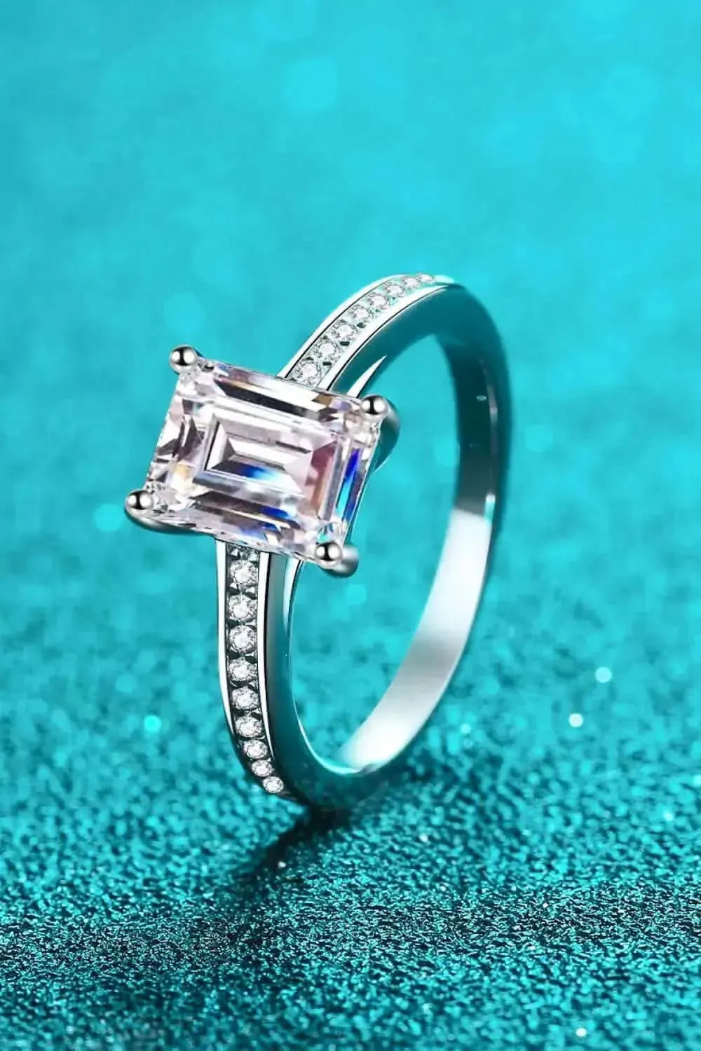 925 Sterling Silver Side Stone Moissanite Ring - Bad Moms Club
