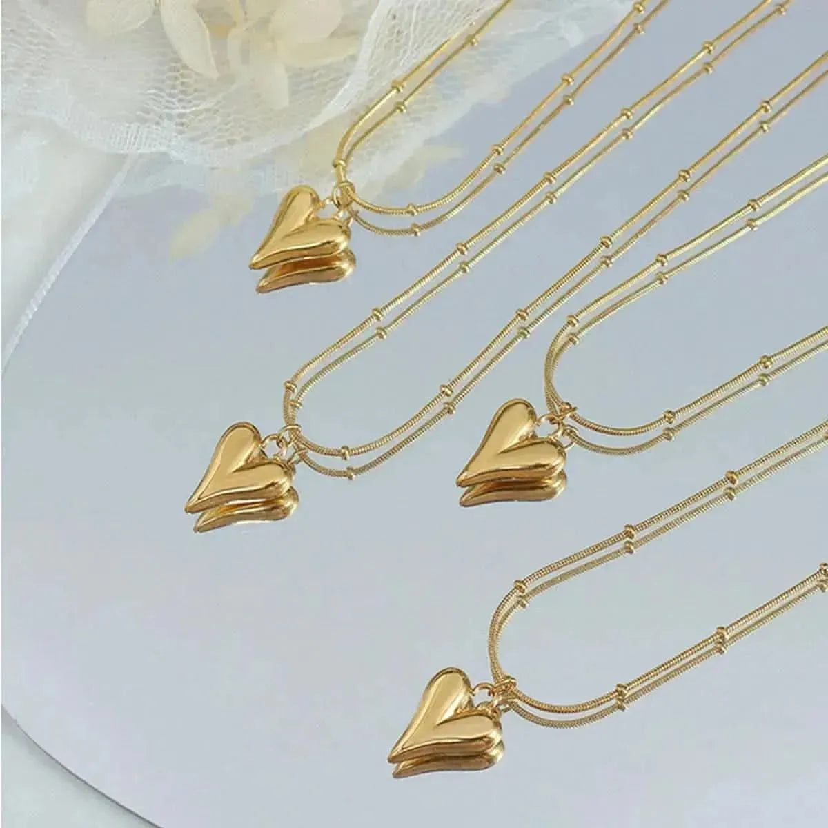 Titanium Steel Heart Pendant Necklace - Bad Moms Club