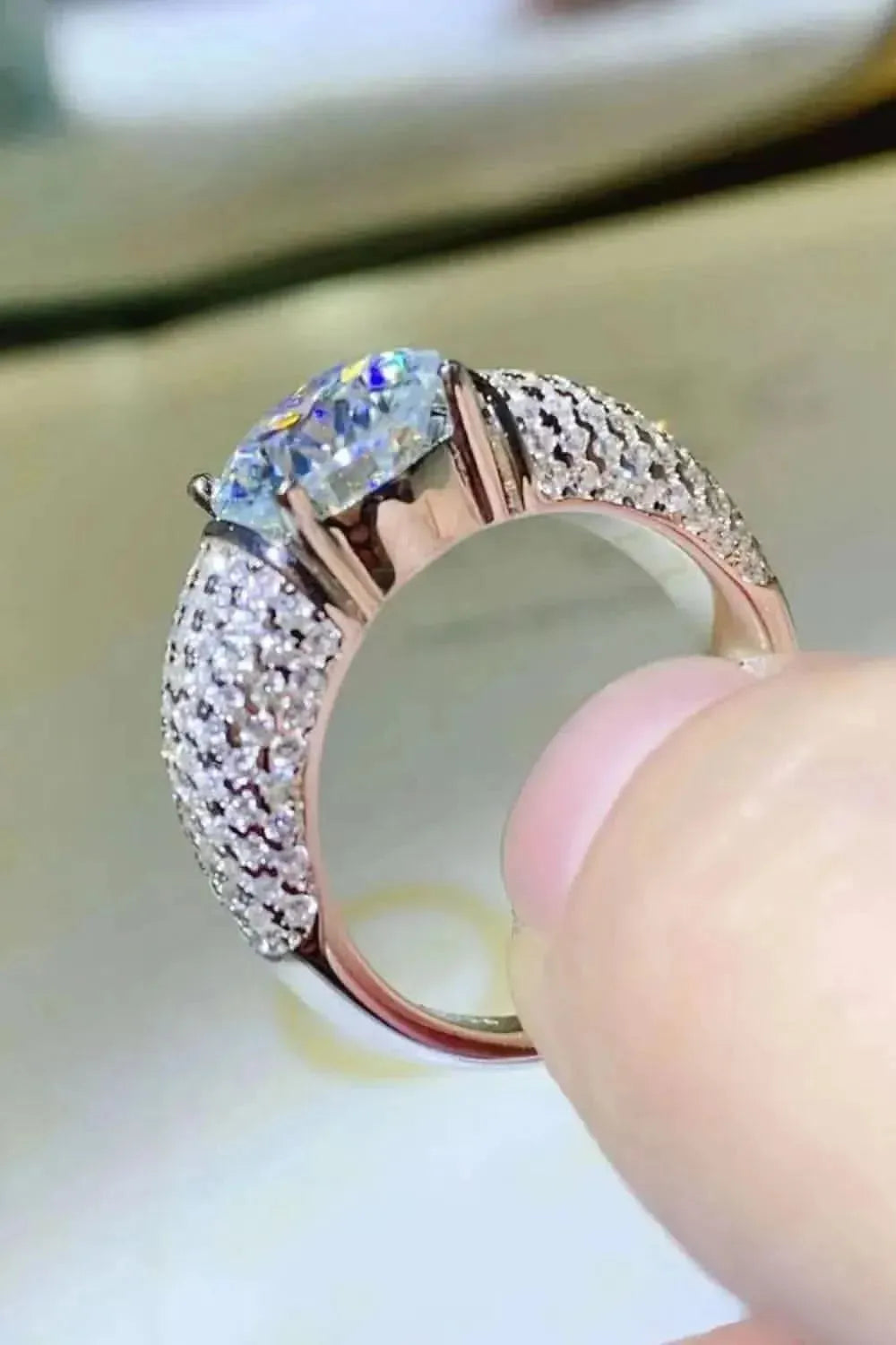 3 Carat Moissanite Side Stone Ring - Bad Moms Club
