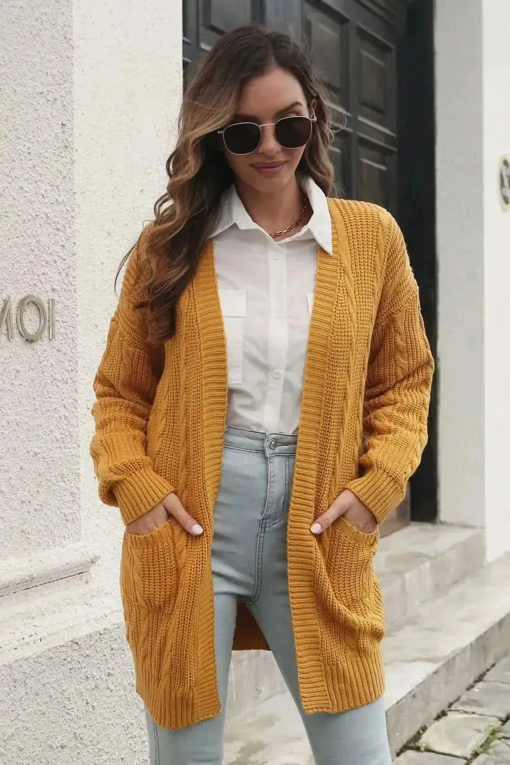 Open Front Longline Cardigan with Pockets - Bad Moms Club