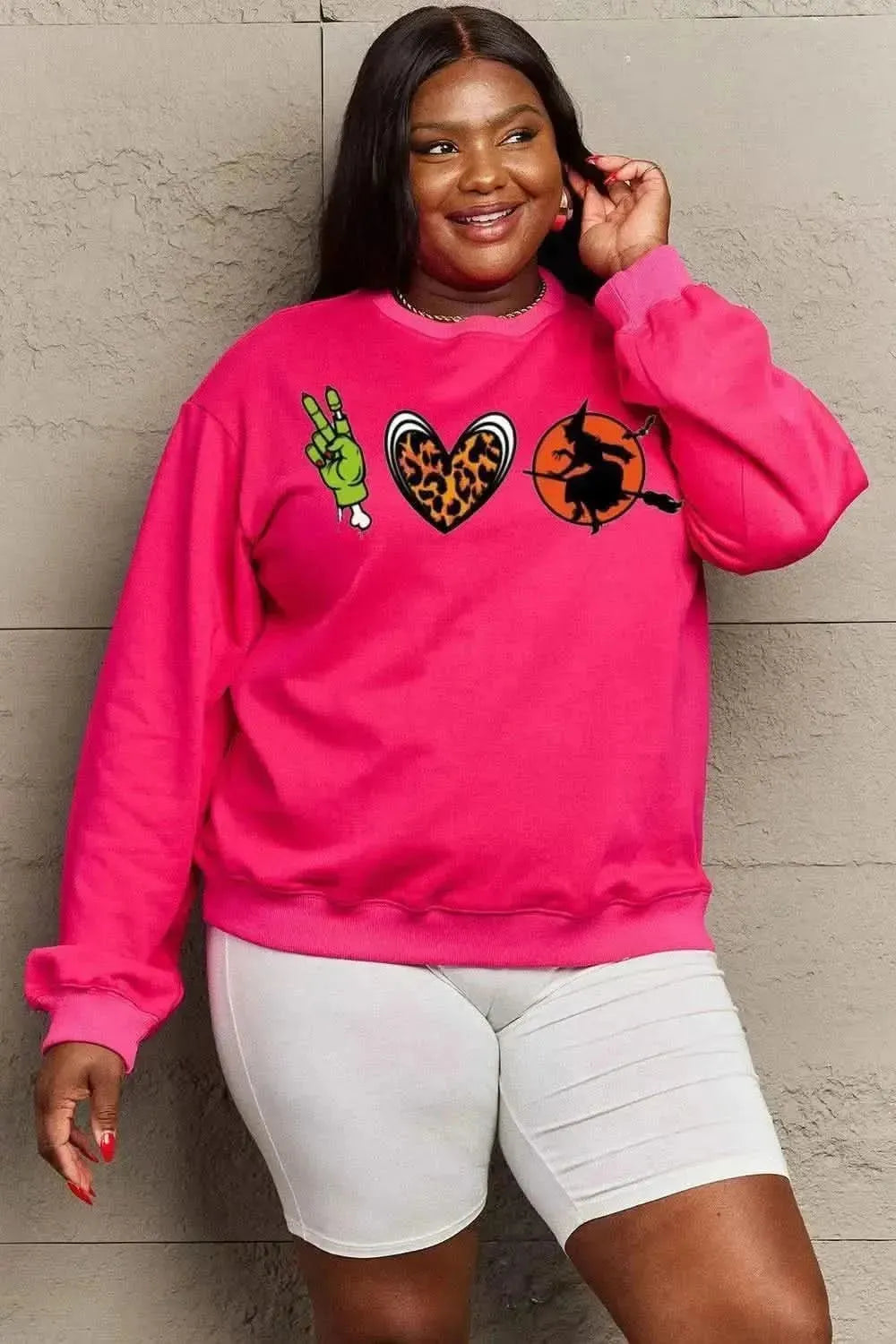 Simply Love Full Size Drop Shoulder Graphic Sweatshirt - Bad Moms Club