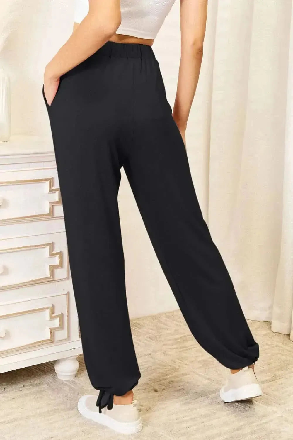 Basic Bae Full Size Soft Rayon Drawstring Waist Pants with Pockets - Bad Moms Club