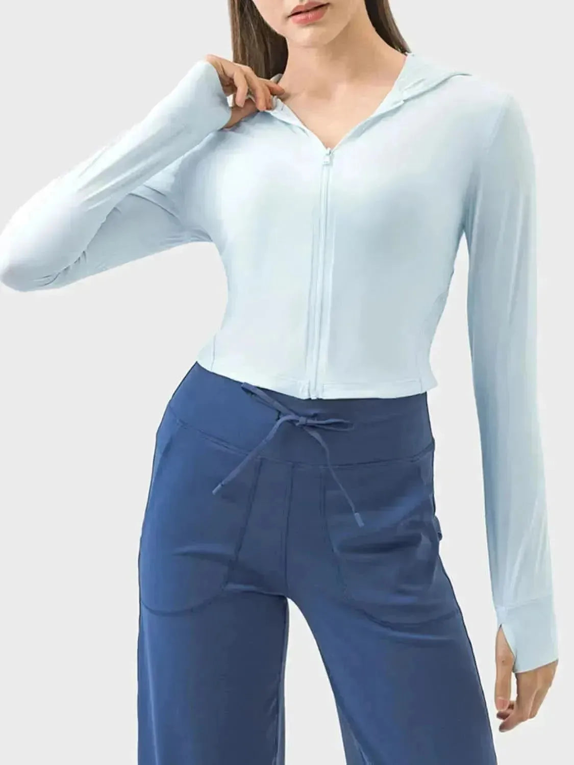 Zip Up Hooded Long Sleeve Active Outerwear - Bad Moms Club