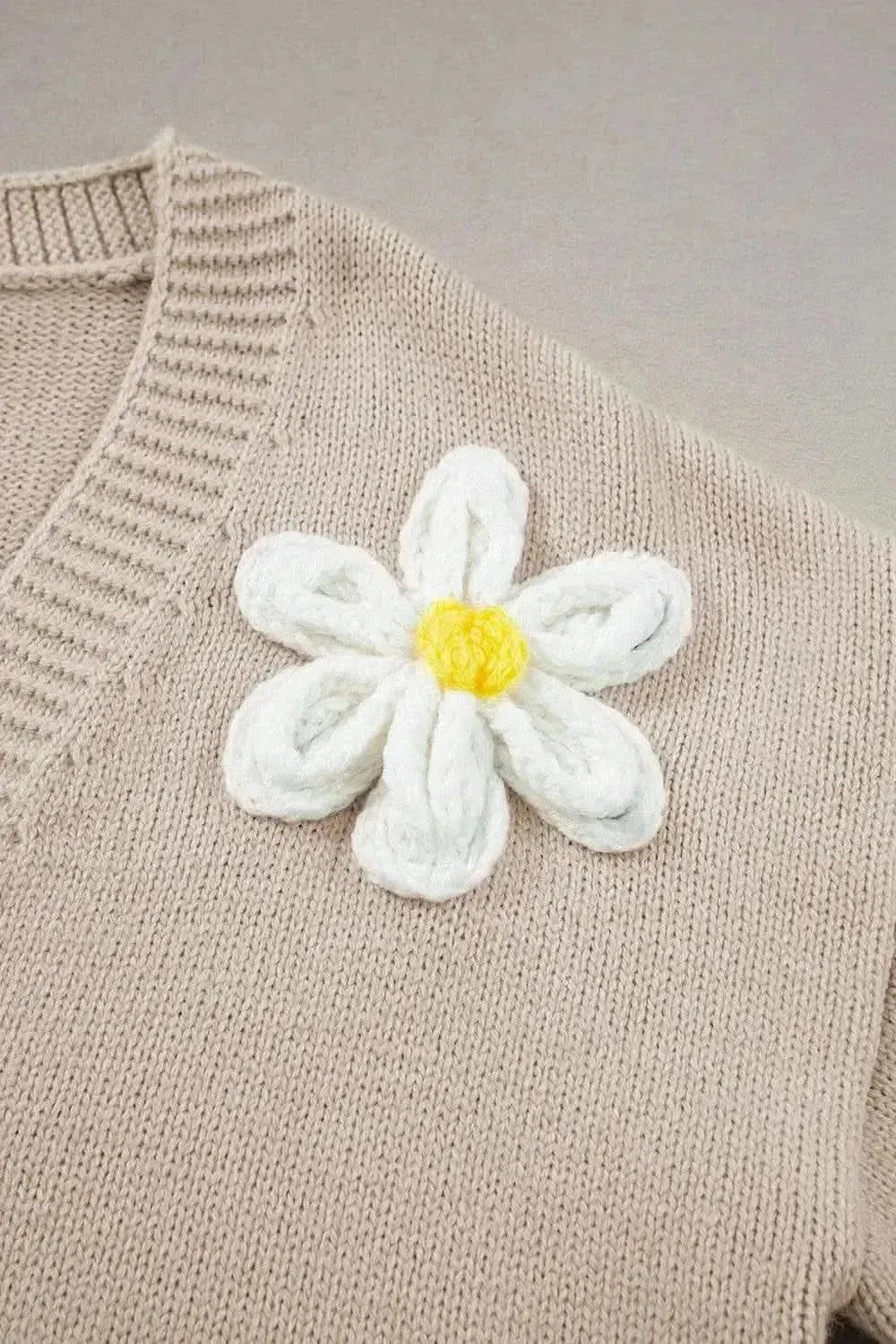 Flower Dropped Shoulder Long Sleeve Cardigan - Bad Moms Club
