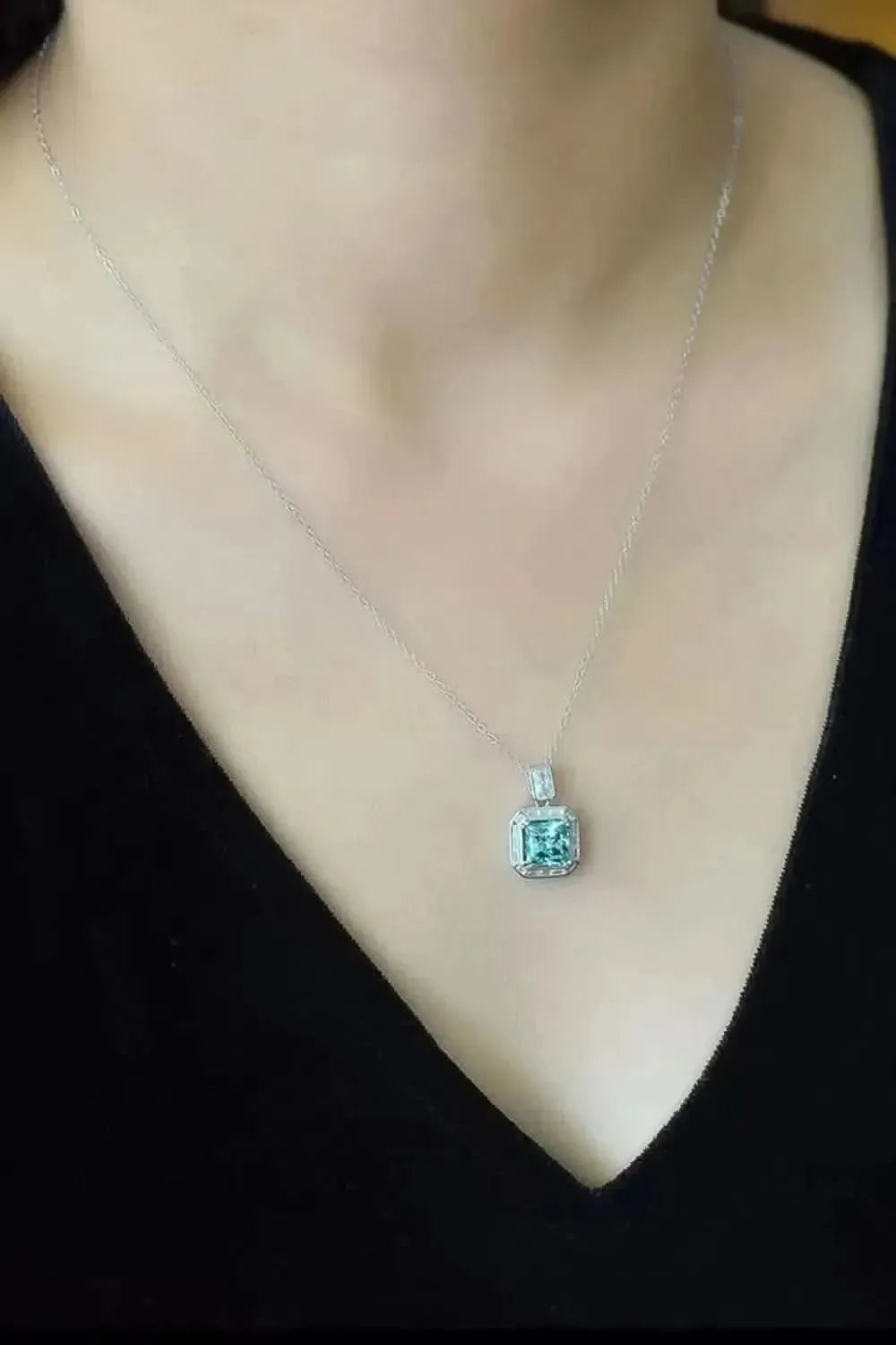 2 Carat Moissanite Square Pendant Necklace - Bad Moms Club
