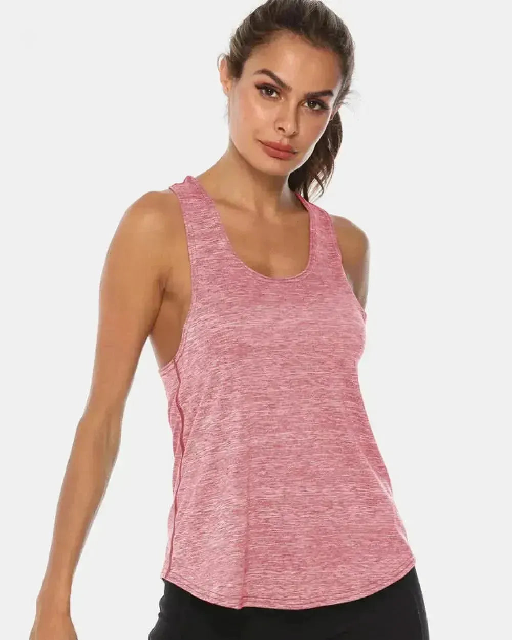 Full Size Scoop Neck Wide Strap Active Tank - Bad Moms Club