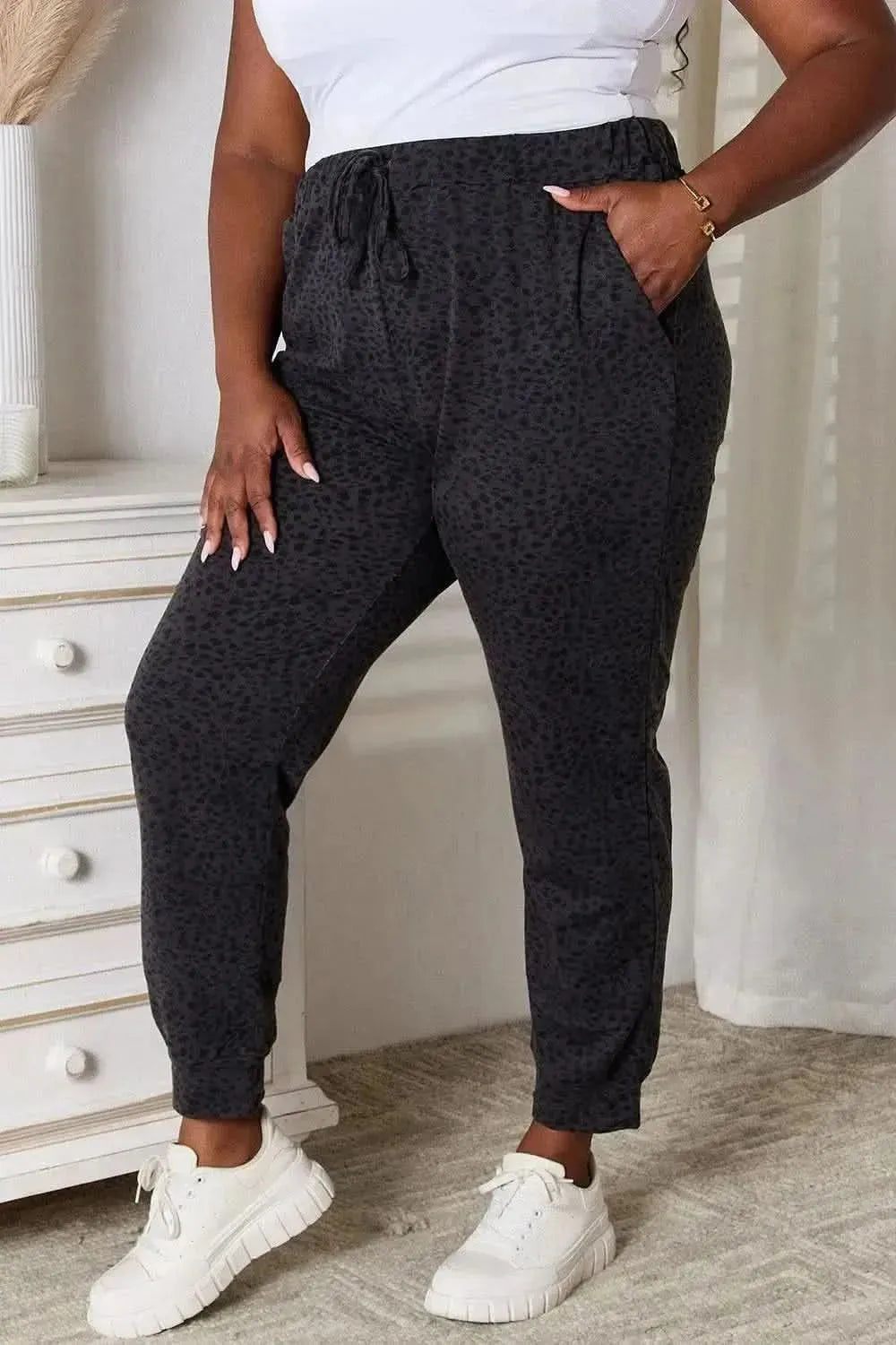 Basic Bae Leopard Print Joggers with Pockets - Bad Moms Club