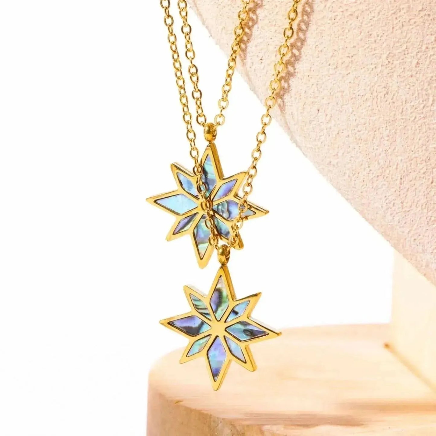 Stainless Steel Abalone Shell Pendant Necklace - Bad Moms Club