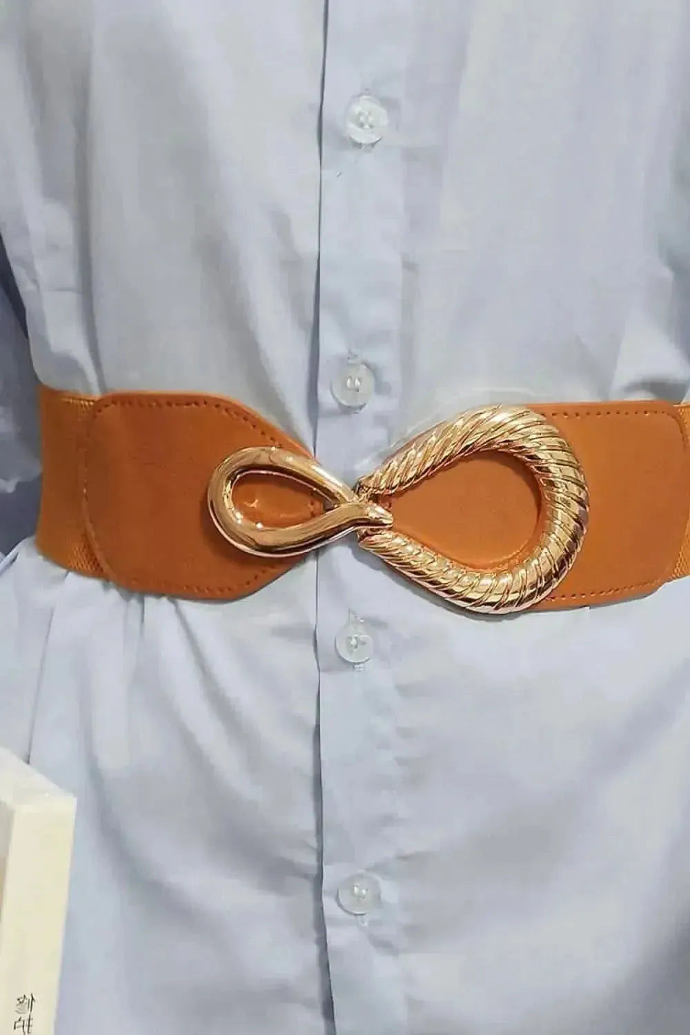 Ribbed Alloy Buckle Elastic Belt - Bad Moms Club