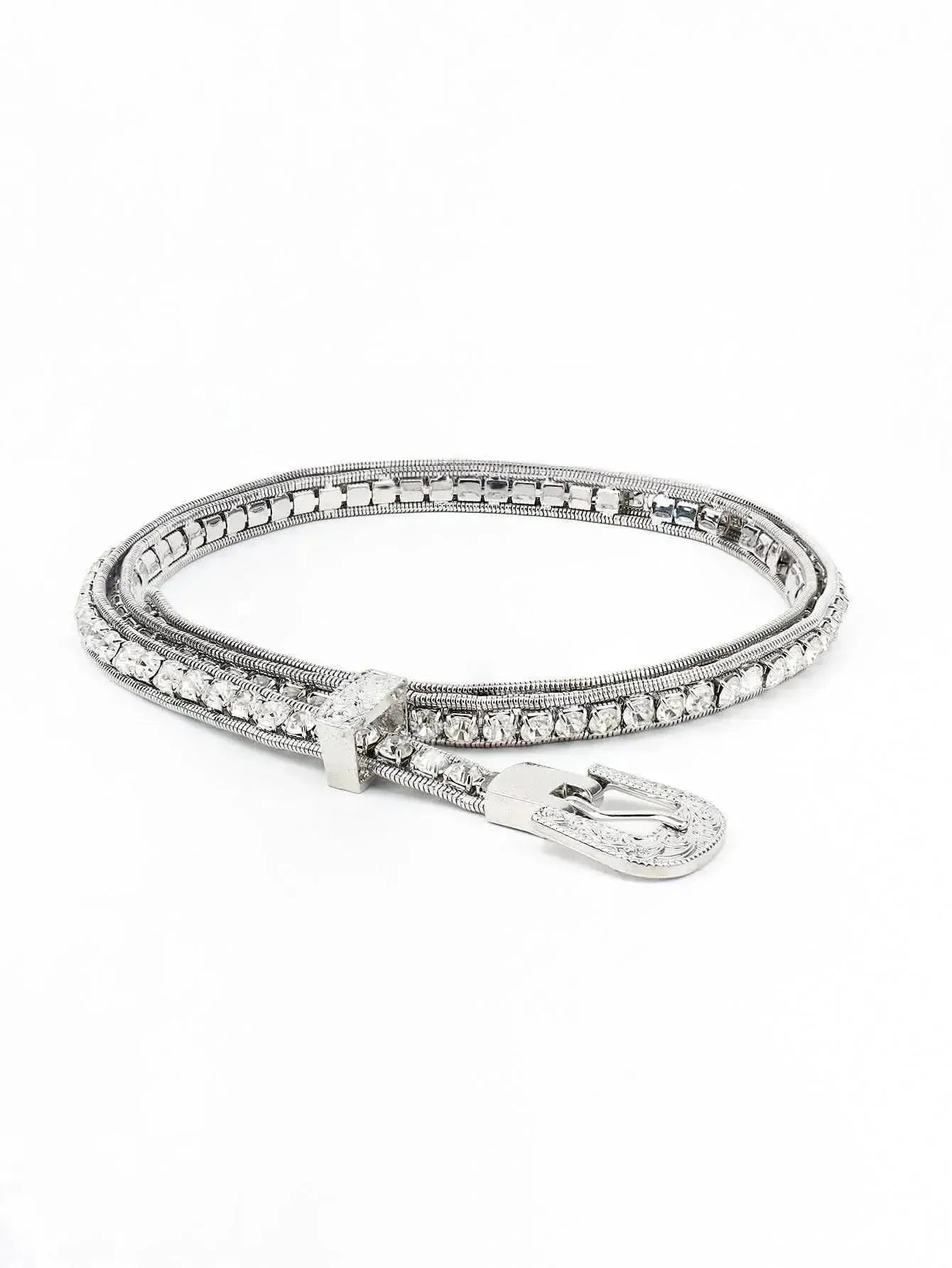 Rhinestone Metal Belt - Bad Moms Club