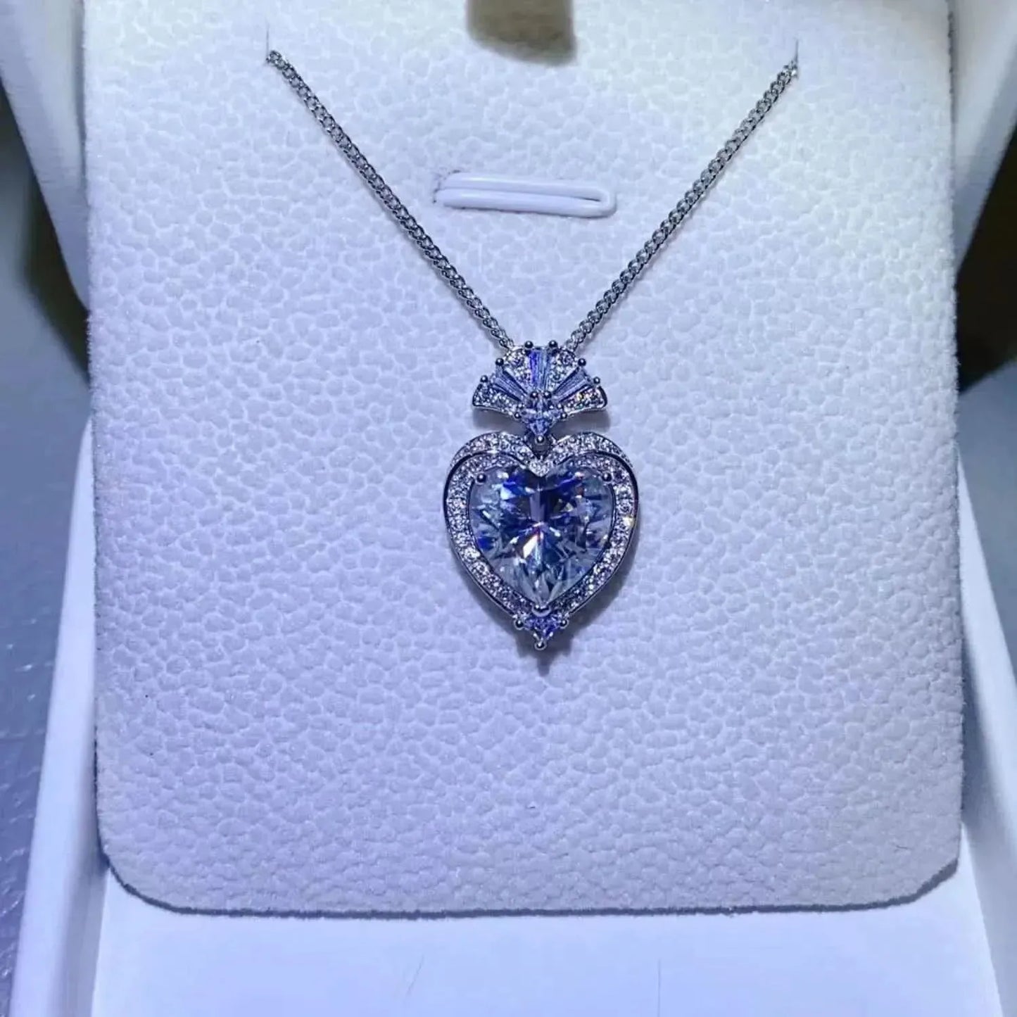 3 Carat Moissanite 925 Sterling Silver Heart Pendant Necklace - Bad Moms Club