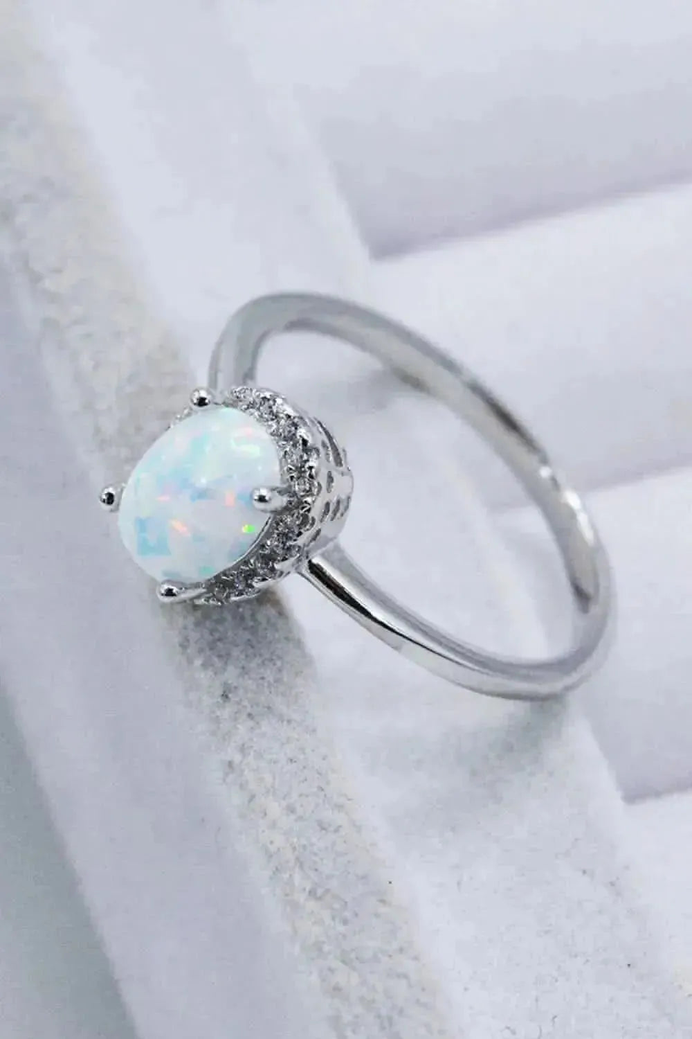 925 Sterling Silver 4-Prong Opal Ring - Bad Moms Club
