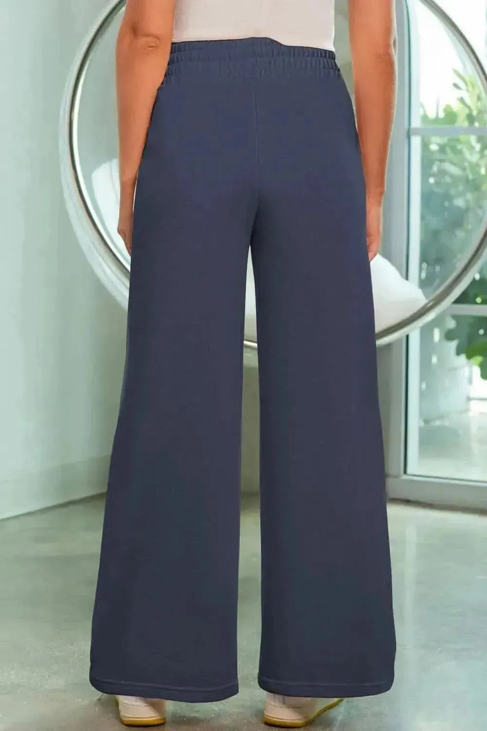 Drawstring Wide Leg Pants with Pockets - Bad Moms Club