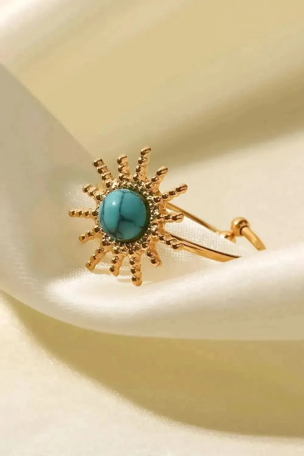Natural Stone Sun Shape Open Ring - Bad Moms Club