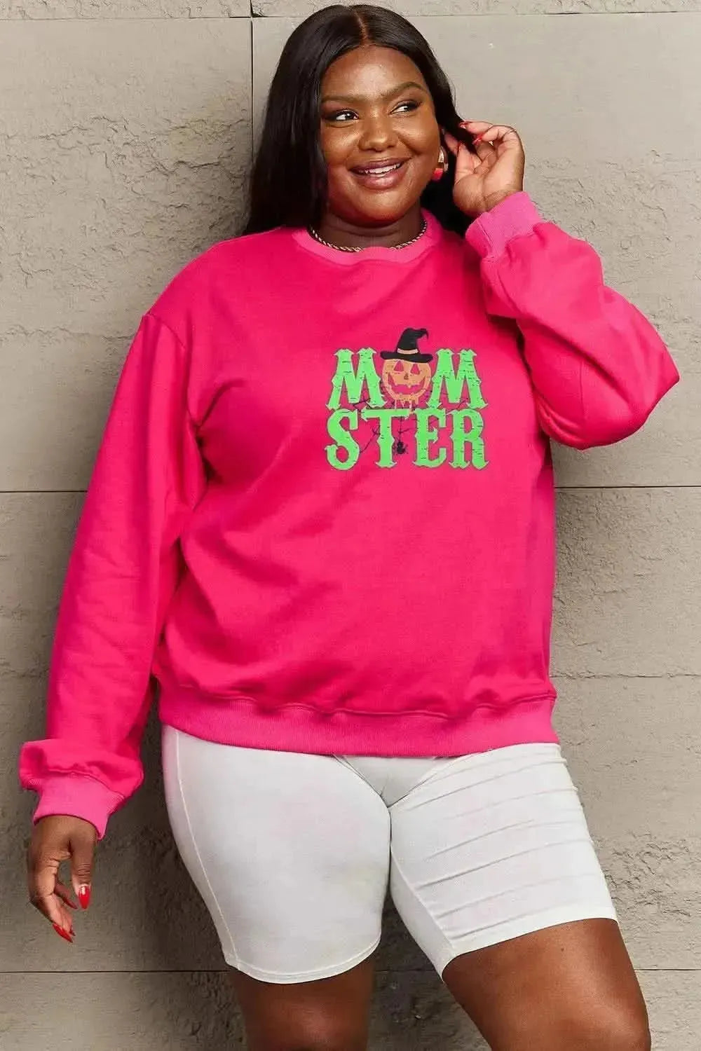 Simply Love Full Size Drop Shoulder Graphic Sweatshirt - Bad Moms Club