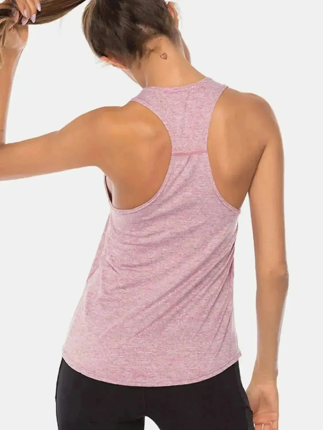 Full Size Scoop Neck Wide Strap Active Tank - Bad Moms Club