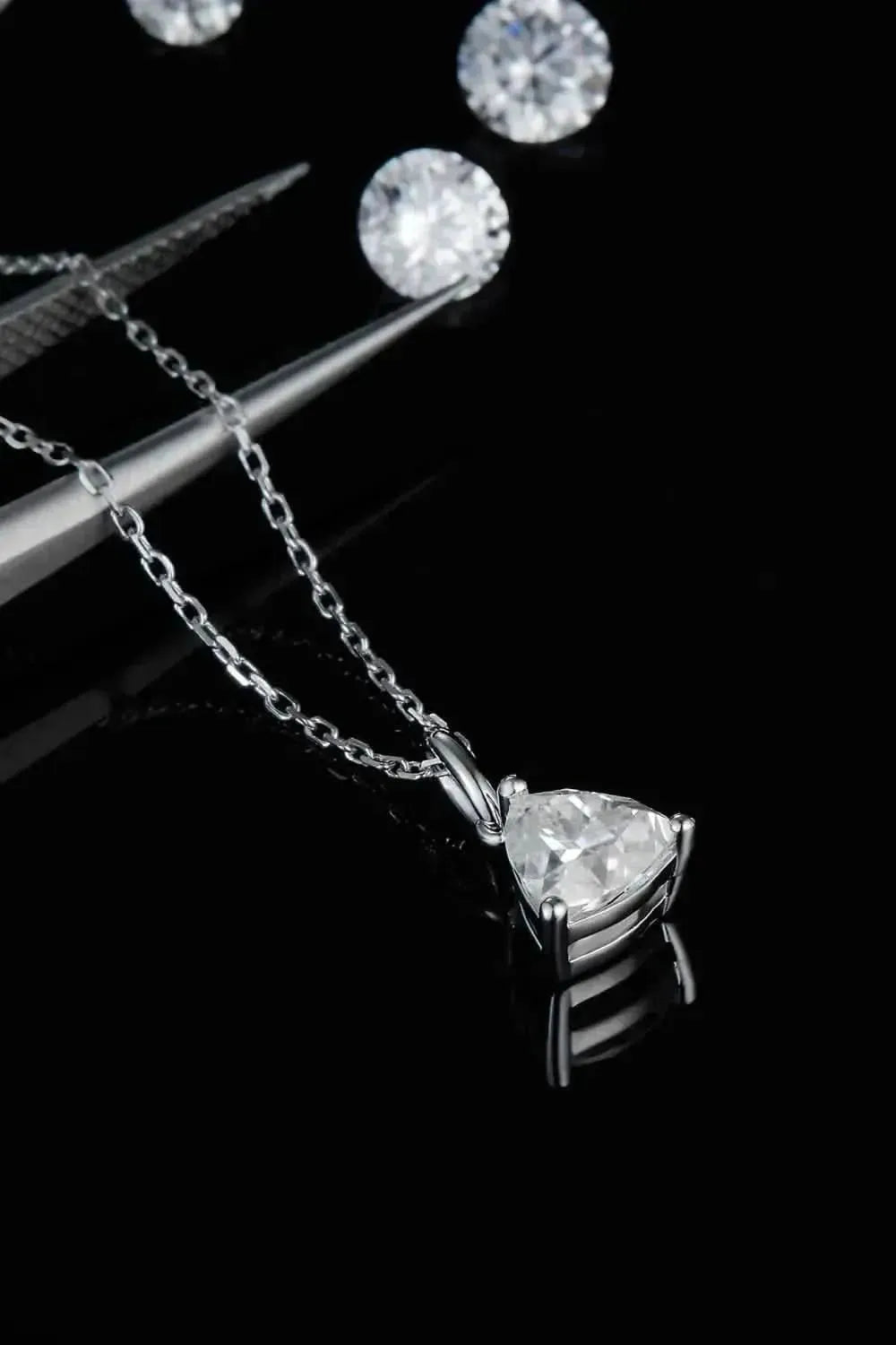 1 Carat Moissanite Pendant 925 Sterling Silver Necklace - Bad Moms Club